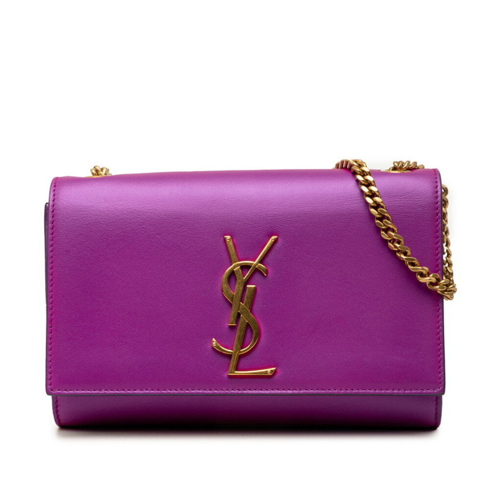 Saint Laurent Kate Crossbody Chain Shoulder Bag 469390 Purple Leather Women's...